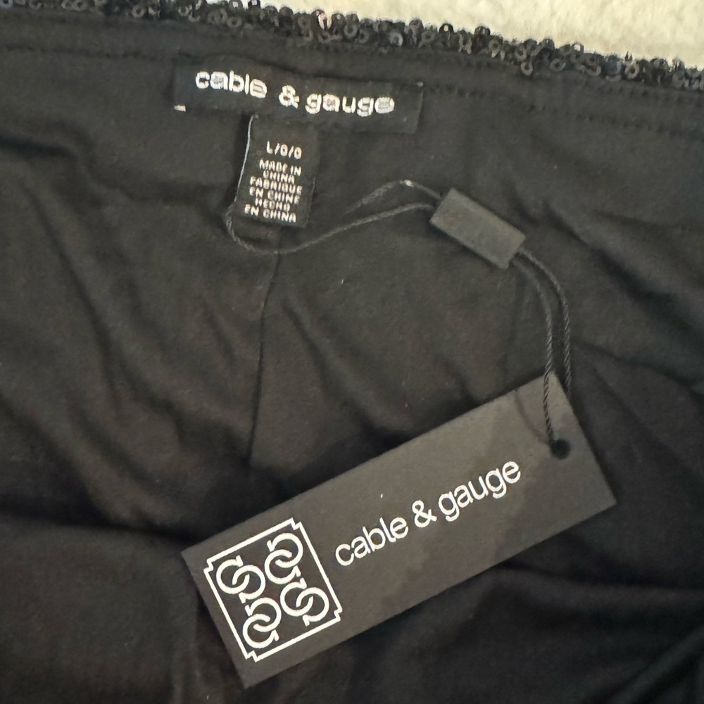 Cable & Gauge Black Sparkle Sequin Mini Skirt - Picture 6 of 11